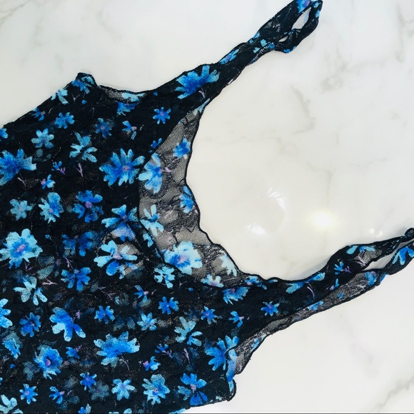 Free People Vivid Floral Lace Tank Sz Small - Picture 2 of 3
